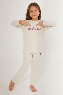 U. S. Polo Assn Кремовый пижамный комплект для девочки