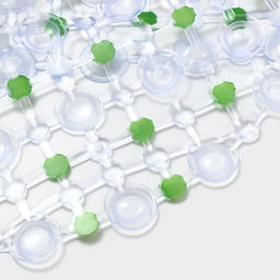 Коврик противоскользящий в ванну на присосках Доляна «Крапинка», 36×66 см, зелёный