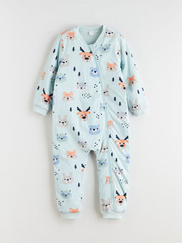 Bask?l? Erkek Bebek Uyku Tulumu