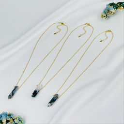 Кулон на цепочке из Мохового агата 50 см +