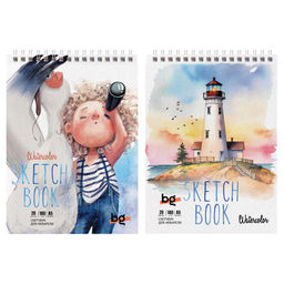 Скетчбук для акварели А5 20л. 180г/м, на гребне "Поднять паруса" (СА520гр_58074, BG)