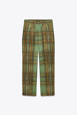 CHECK CROP FLARE TROUSERS ZW COLLECTION - Zara фото 4