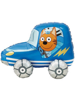 Воздушный шар фольгированный 3D 29" «Три Кота. Коржик в машине»