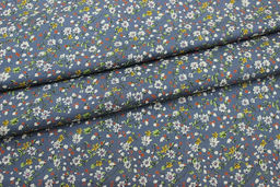 Штапель Премиум Полевое настроение цв.серо-голубой джинс, ш.1.45м, вискоза-100%, 120гр/м.кв - Купава фото 5