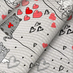 Полотенце 50*60 см вафельное (Влюбленные коты) - Ивановотекстиль фото 2
