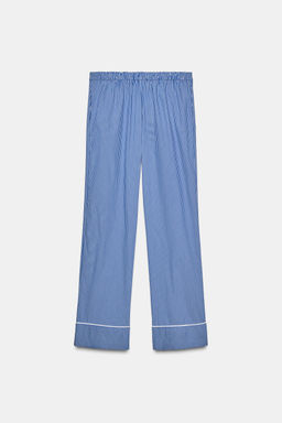 STRIPED PYJAMA-STYLE TROUSERS WITH CONTRAST - Zara фото 3