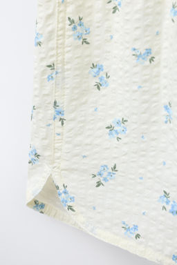 AGES 6-14/ SEERSUCKER FLORAL SHIRT AND BERMUDA PYJAMAS - Zara фото 7