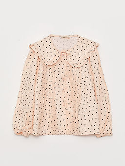 Bebe Yaka Desenli Uzun Kollu K?z ?ocuk G?mlek