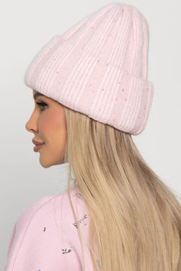 Шапка двухслойная Зимние деньки (нежно-розовая) Ш22-4М