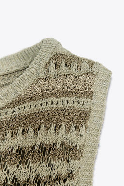 TEXTURED KNIT SLEEVELESS TOP - Zara фото 6