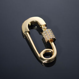 Замок-карабин родированный «Булавка» , 2,9*1,3см, цвет золото