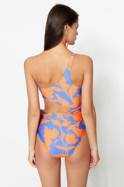 TRENDYOLMILLA Cicek Desenli Tek Omuz Cut Out/Pencereli Regular Mayo TBESS22MA0197 фото 5