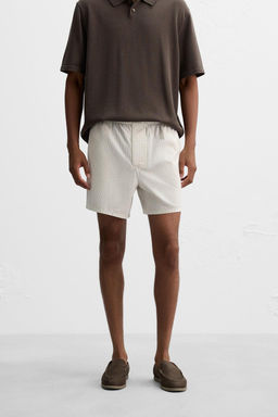 COTTON-HEMP STRIPED BERMUDA SHORTS - Zara фото 2