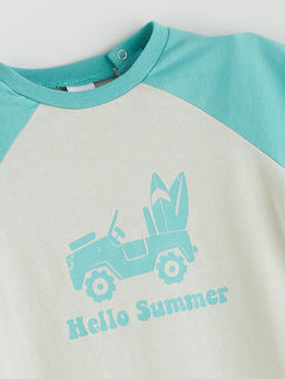 Bisiklet Yaka Erkek Bebek Penye Tulum