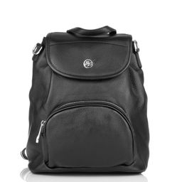 18034 black, женский кожаный рюкзак Barcelo Biagi