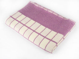 Одеяло байковое 80% 140*205 клетка цв. бел-фиолет (ВВТ)