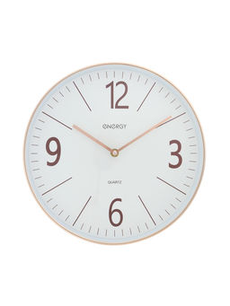 Часы настенные ENERGY ЕС-158, интерьерные, d=29.3 см, кварцевые, белые с золотым