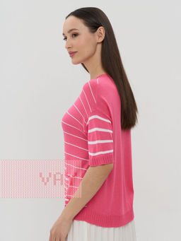 Джемпер женский 5231-41340. 51793/001 барби/белый