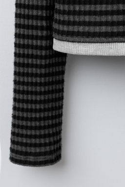 DOUBLE TEXTURE STRIPED T-SHIRT - Zara фото 4