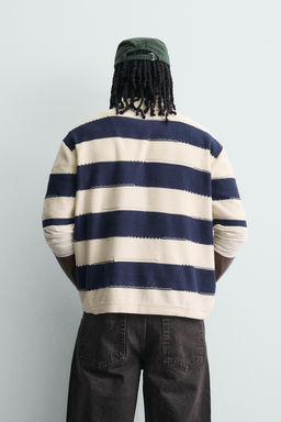 POLO PUNTO RAYAS IRREGULARES / Marino