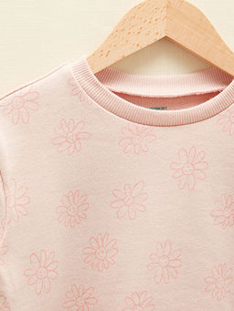 Bisiklet Yaka Uzun Kollu Pamuklu K?z Bebek Sweatshirt ve Tayt 2li Tak?m - Waikiki фото 3