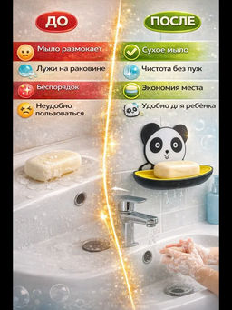 61010 Мыльница с держателем “Панда”