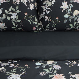 Постельное бельё Этель евро Black flowers, 200 х217 см, 214х240 см, 50х70 см -2 шт, мако-сатин 114г/м2  фото 4