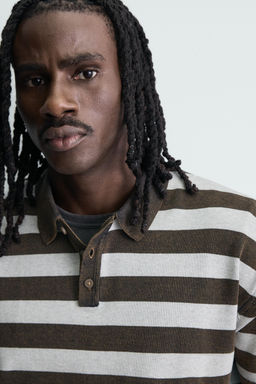 POLO PUNTO JACQUARD RAYAS / Marr?n