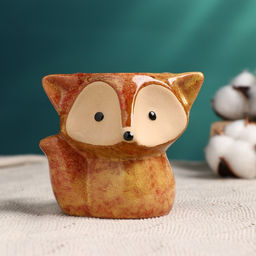 Горшок для цветов «Лисёнок Фред» керамический, 200 мл, 8×9×9 см, рыжий