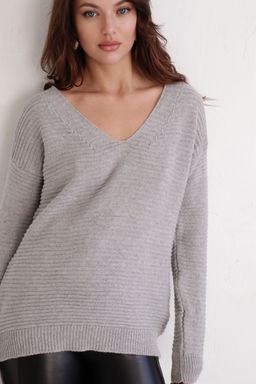10809 Пуловер серый