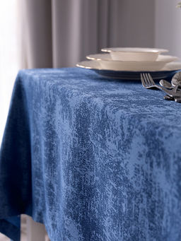 Скатерть жаккардовая 140x200 синий полиэстер