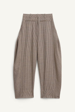 LIMITED EDITION BALLOON CHECK TROUSERS WITH WOOL