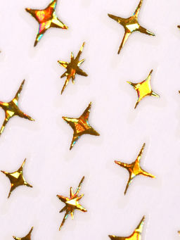 Цена за 2 шт. Наклейки для ногтей Звезда, объёмные, фольгированные, цвет золотистый - Qf фото 3