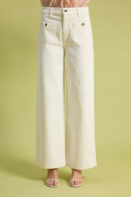Beyaz Cep Detayl? Comfort Normal Bel Wide Leg Jeans TWOSS26JE00304 - Trendyolmilla фото 3