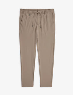 Koyu Bej Ex. Slim Fit Beli Kordonlu Klasik Jogger Pantolon