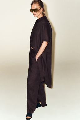 PANTAL?N DE LINO BARREL LEG CON CINTUR?N - H&m фото 4