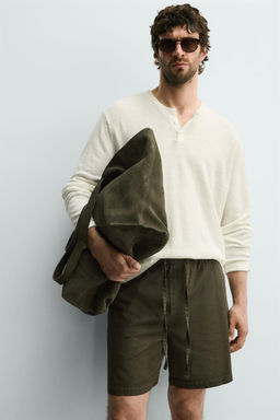 BERMUDA REGULAR FIT ALGOD?N - LYOCELL / Blanco roto - Zara фото 6