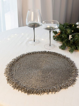 Салфетка сервировочная D35 серый бисер