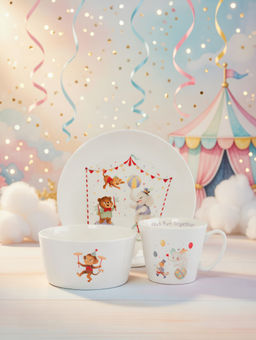 Набор посуды, детский, 1 перс, 3 пр, фарфор N, белый, Животные в цирке, Circus - Anna lafarg фото 14