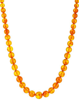 Бусы из натурального формованного янтаря Шар золотистый