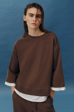 SUDADERA COMBINADA MANGA LARGA / Marr?n claro - Zara фото 2