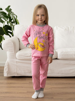Пижама детская розовая принт девочка