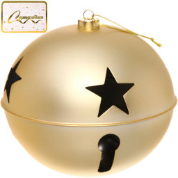 Новогодний шар "Бубенчик" 20 см, Золото