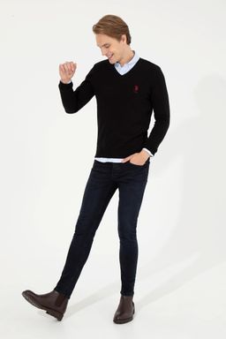 Мужской черный трикотажный свитер Basic - U.s. polo assn фото 2