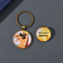 Набор: брелок для ключей и значок для одежды, рюкзак Всё будет хорошо, 6?11 см