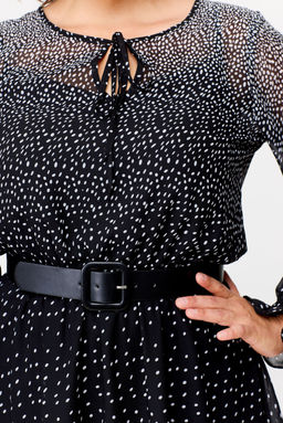 Платье Swallow 683 чёрный в белый горошек градиент фото 7