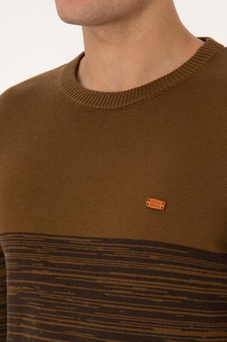 Erkek Slim Fit Bisiklet Yaka Haki Kazak - U.s. polo assn фото 7