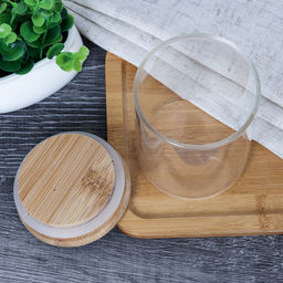 Банка для хранения бамбуковая крышка d-60/82 мм 250 мл / GT-35-11 /уп 200/