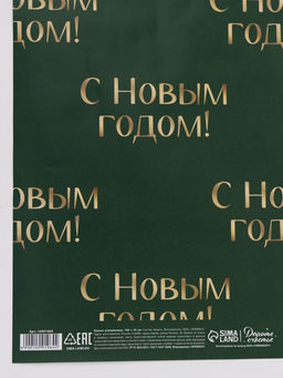 Цена за 10 шт. Бумага упаковочная глянцевая двухсторонняя «Новогодний лес», 70 × 100 см
