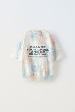 SLOGANLI KISA KOLLU TIE DYE DESENLI SWEATSHIRT - Zara фото 2